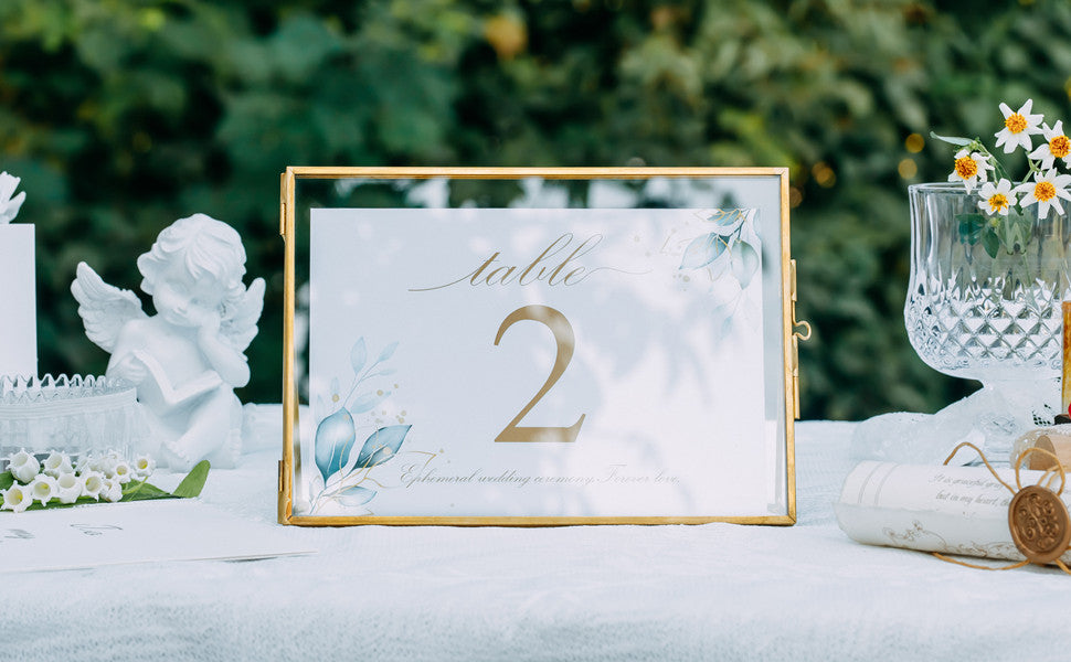 NCYP Tabletop Gold 5x7, 6x8 5.5x7 Brass Glass Photo Picture Display Frame - NCYPgarden